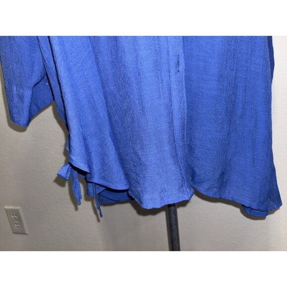 Time & Tru Women 2XL 16/18!Blouse Top  Button Down Roll Tab - Picture 6 of 9